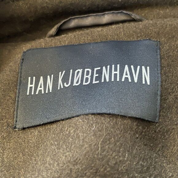 Han Kjobenhavn Women’s Coat Desk Jacket Sz Small Wool Blend Green Quiet Luxury - Picture 9 of 15